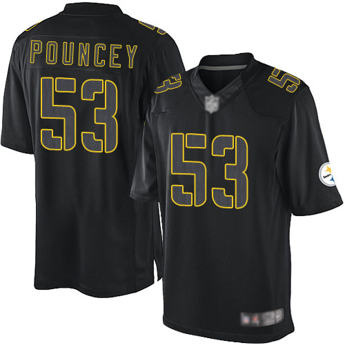Youth Pittsburgh Steelers Football 53 Limited Black Maurkice Pouncey Impact Nike NFL Jersey